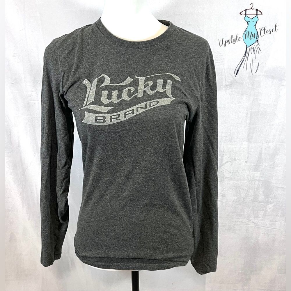 Lucky Brand gray long sleeve tee size small